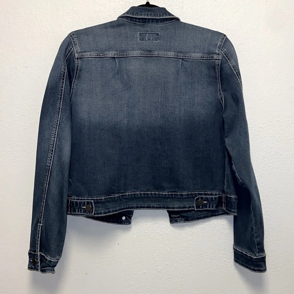 Earl Medium Wash Blue Jean Denim Urban Edgy Streetwear Trucker Jean Jacket 3049 - Picture 5 of 8